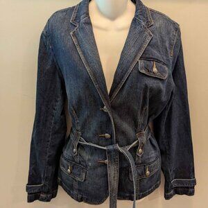 Lauren Ralph Lauren vintage denim belted jacket womens L jean